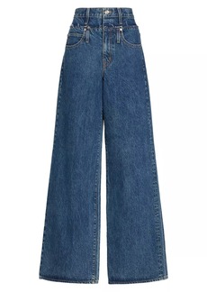 SLVRLAKE Re-Worked Eva Double Waist High-Rise Wide-Leg Jeans