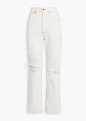 SLVRLAKE - Dakota distressed high-rise straight-leg jeans - White - 23