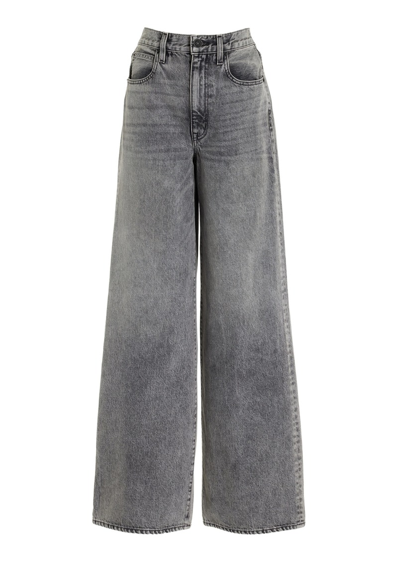 SLVRLAKE - Eva Rigid High-Rise Wide-Leg Jeans - Grey - 25 - Moda Operandi