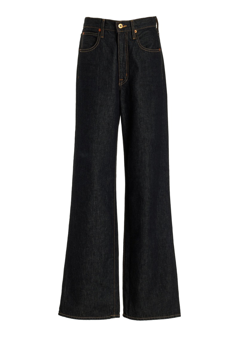 SLVRLAKE - Grace Rigid High-Rise Wide-Leg Jeans - Black - 23 - Moda Operandi