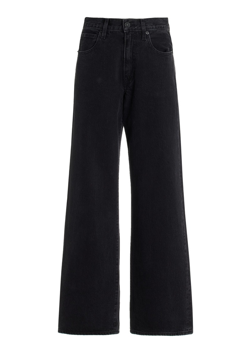 SLVRLAKE - Grace Rigid High-Rise Wide-Leg Jeans - Black - 26 - Moda Operandi