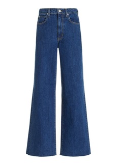 SLVRLAKE - Grace Stretch High-Rise Wide-Leg Jeans - Dark Wash - 30 - Moda Operandi