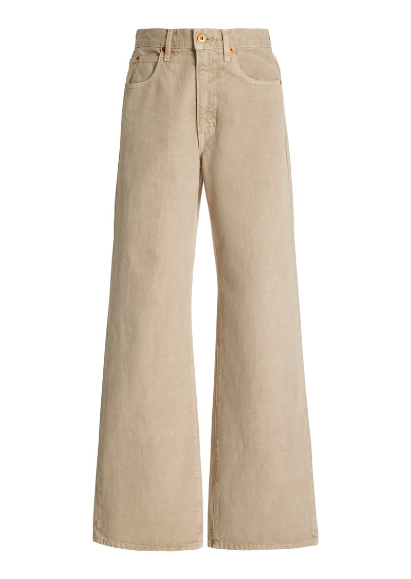 SLVRLAKE - Grace Stretch High-Rise Wide-Leg Jeans - Ivory - 32 - Moda Operandi