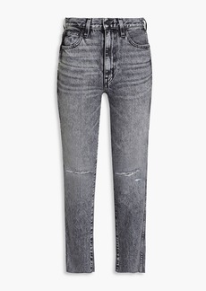SLVRLAKE - Hero distressed high-rise straight-leg jeans - Gray - 23