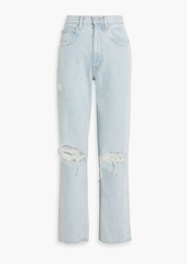 SLVRLAKE - London distressed high-rise straight-leg jeans - Blue - 23