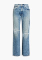 SLVRLAKE - London distressed high-rise straight-leg jeans - Blue - 23