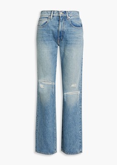 SLVRLAKE - London distressed high-rise straight-leg jeans - Blue - 23