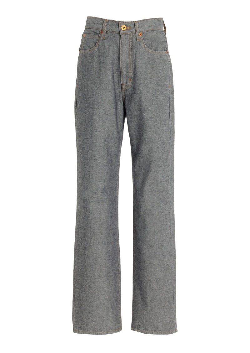 SLVRLAKE - London Rigid High-Rise Straight-Leg Jeans - Grey - 26 - Moda Operandi