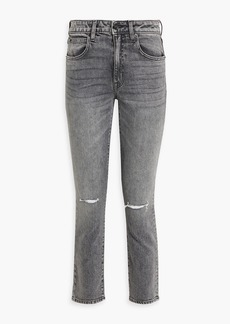 SLVRLAKE - Loulou cropped distressed mid-rise slim-leg jeans - Gray - 24