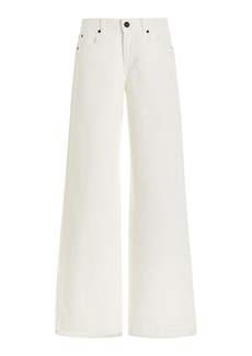 SLVRLAKE - Mica Mid-Rise Wide-Leg Jeans - White - 23 - Moda Operandi