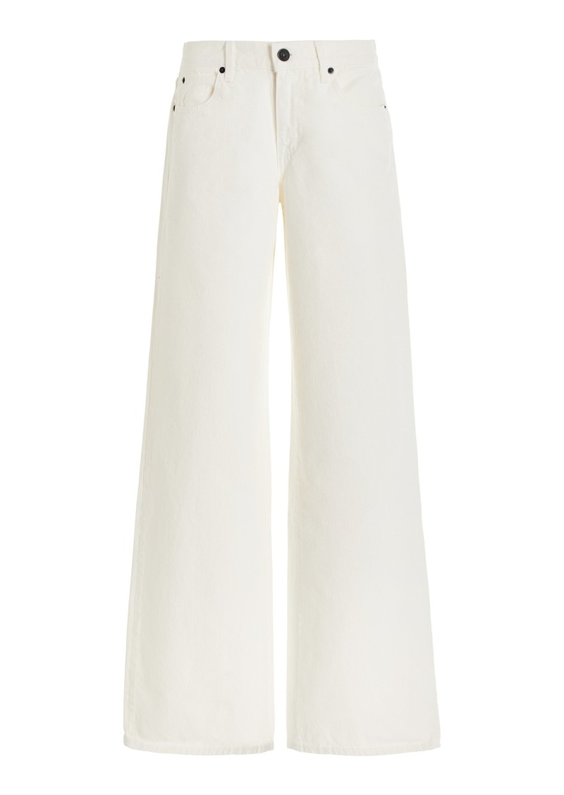SLVRLAKE - Mica Mid-Rise Wide-Leg Jeans - White - 32 - Moda Operandi