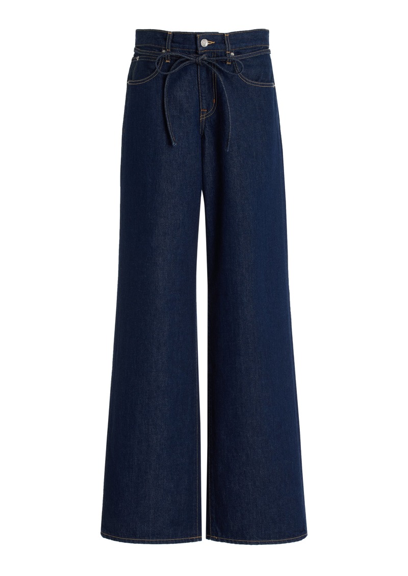 SLVRLAKE - Mica Rigid Low-Rise Wide-Leg Jeans - Dark Wash - 25 - Moda Operandi