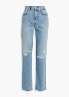 SLVRLAKE - Sierra distressed high-rise straight-leg jeans - Blue - 24