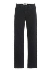 SLVRLAKE - Sophie Raw-Edge Rigid Mid-Rise Long Straight-Leg Jeans - Black - 25 - Moda Operandi