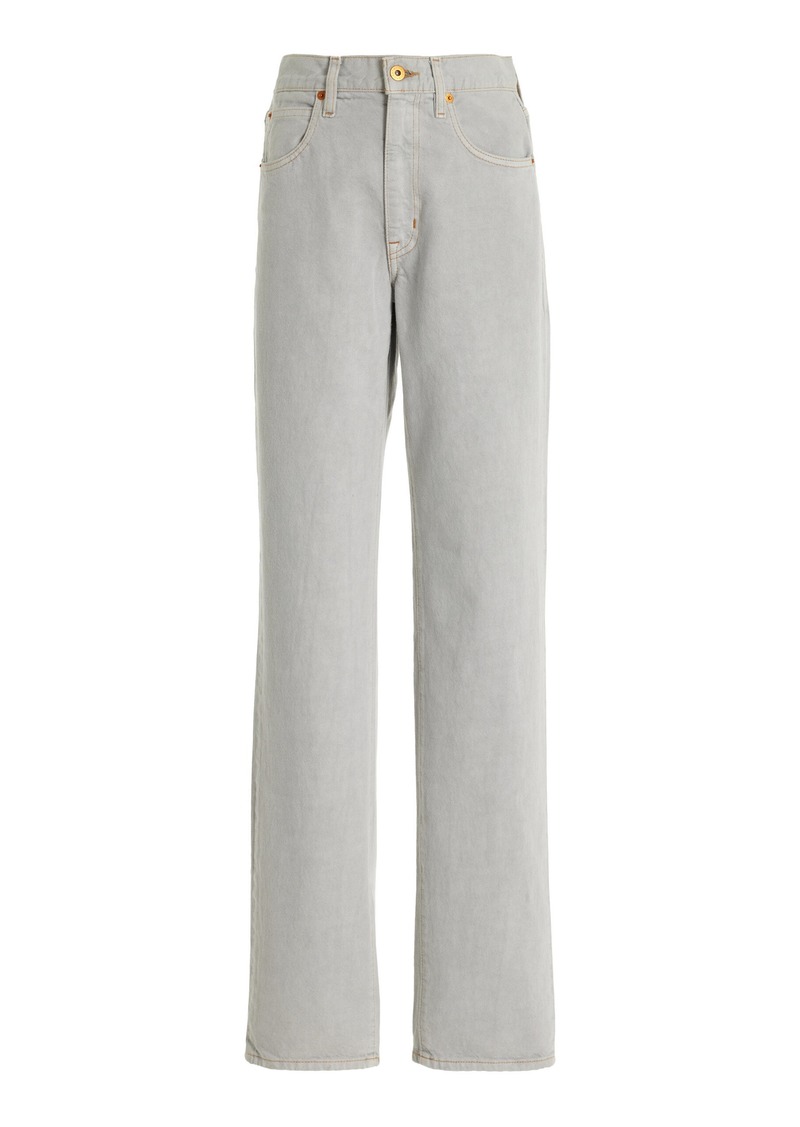 SLVRLAKE - Sophie Rigid Mid-Rise Long Straight-Leg Jeans - Grey - 23 - Moda Operandi