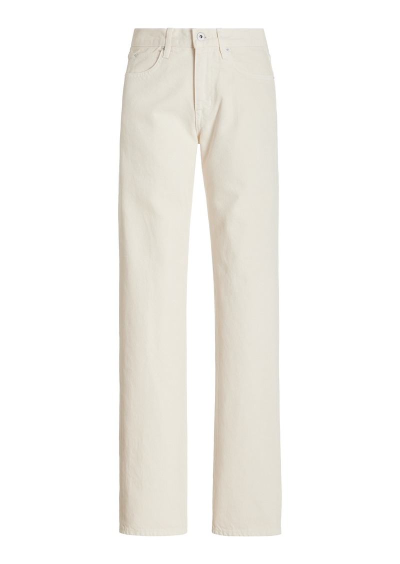 SLVRLAKE - Sophie Rigid Mid-Rise Long Straight-Leg Jeans - White - 29 - Moda Operandi