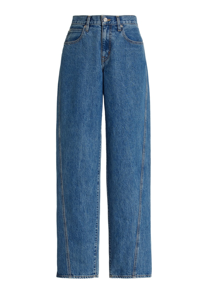 SLVRLAKE - Tess Long Rigid Low-Rise Wide-Leg Jeans - Medium Wash - 30 - Moda Operandi