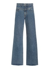 SLVRLAKE - Women's Grace Rigid High-Rise Double-Yoke Wide-Leg Jeans - Dark Wash - Moda Operandi