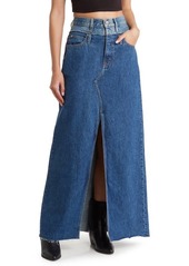 SLVRLAKE Re-Work Dallas Double High Waist Organic Cotton Denim Maxi Skirt