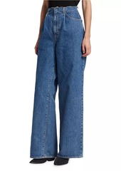 SLVRLAKE Taylor High-Rise Pleated Wide-Leg Jeans