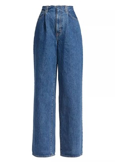 SLVRLAKE Taylor High-Rise Pleated Wide-Leg Jeans