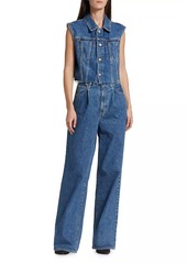 SLVRLAKE Taylor High-Rise Pleated Wide-Leg Jeans