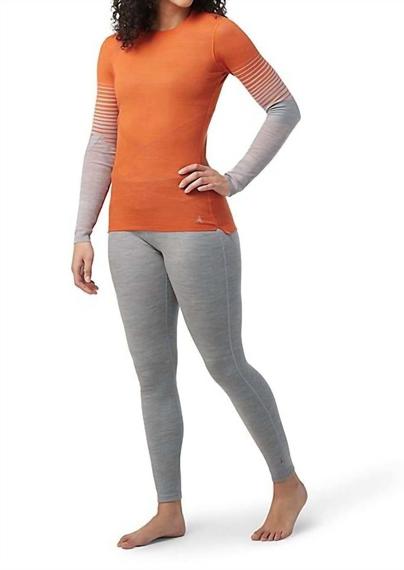 Smartwool Intraknit Thermal Merino Base Layer Pattern Crew in Orange Rust Heather