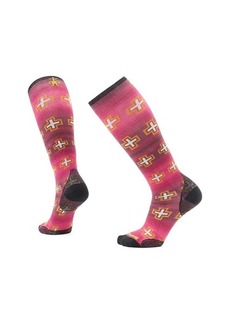 Smartwool Ski Zero Cushion Paths Crossed Print Over The Calf Socks