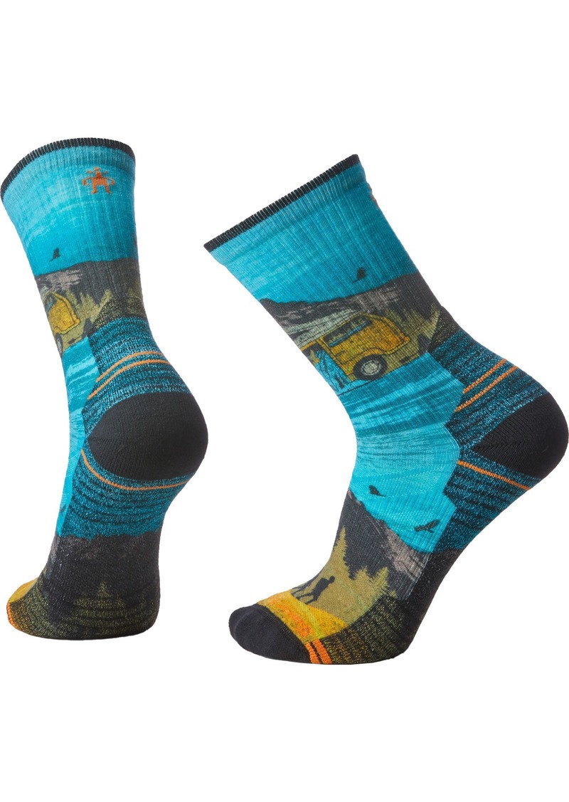 SmartWool Adult Hike Light Cushion Great Excursion Print Crew Socks, Men's, Medium, Multi Color