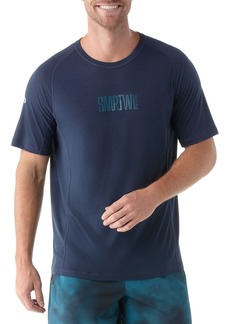 SmartWool Men's Active Ultralite Graphic Short Sleeve T-Shirt, Medium, Deep Navy/Twilight Blue