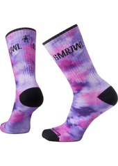 Smartwool Men's Athletic Far Out Tie Dye Print Targeted Cushion Crew Socks, Large, Blue