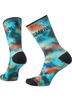 Smartwool Men's Athletic Far Out Tie Dye Print Targeted Cushion Crew Socks, Large, Blue