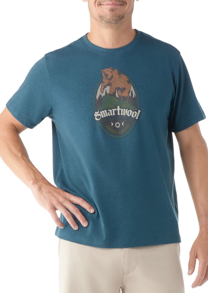 SmartWool Adult Bear Country Graphic Short Sleeve T-Shirt, Men's, Medium, Blue | Father's Day Gift Idea