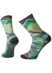 Smartwool Men's Bike Zero Cushion Wolf Printed Crew Sock, XL, Tan