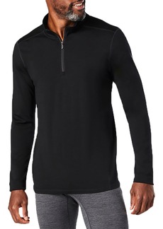 Smartwool Men's Classic All-Season Merino Base Layer 1/4 Zip Long Sleeve Top, Medium, Black