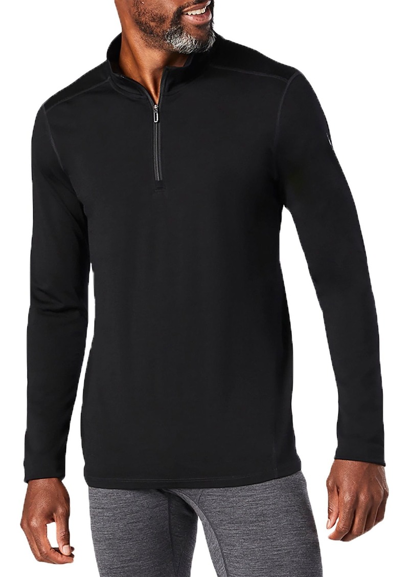 Smartwool Men's Classic All-Season Merino Base Layer 1/4 Zip Long Sleeve Top, Medium, Black | Father's Day Gift Idea