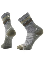 Smartwool Men's Hike Light Cushion Striped Mid Crew Socks, Medium, Brown