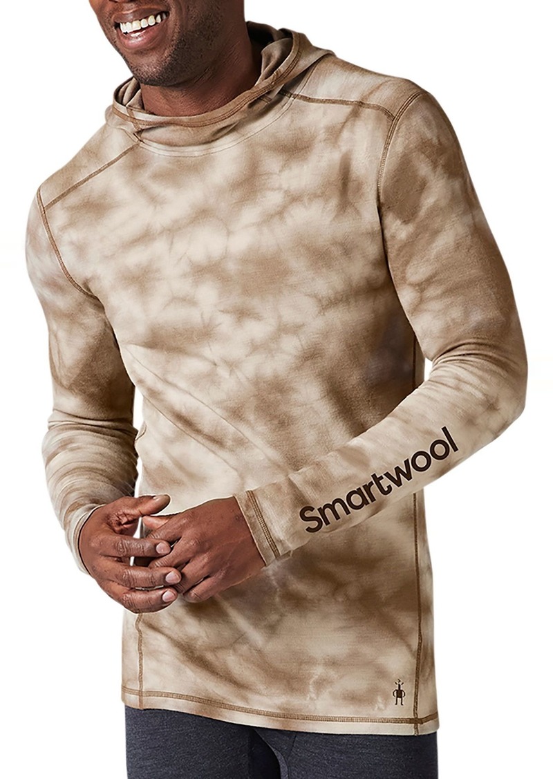 Smartwool Men's Merino 250 Plant-Based Dye Logo Baselayer Hoodie, Large, Flint Marble Wash | Father's Day Gift Idea