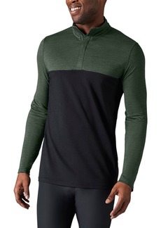 Smartwool Men's Merino Sport 150 Colorblock 1/4 Zip Baselayer Top, Medium, Green