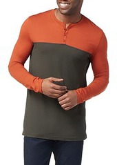 Smartwool Men's Merino Sport 150 Long Sleeve Henley Shirt, Large, Blue | Father's Day Gift Idea