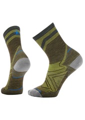 Smartwool Men's Run Zero Cushion Mid Crew Pattern Sock, Large, Green | Father's Day Gift Idea