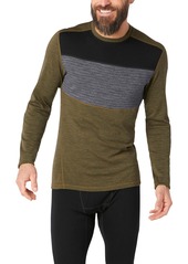 Smartwool Merino 250 Base Layer Colorblock Long Sleeve T-Shirt in Military Olive Heather at Nordstrom