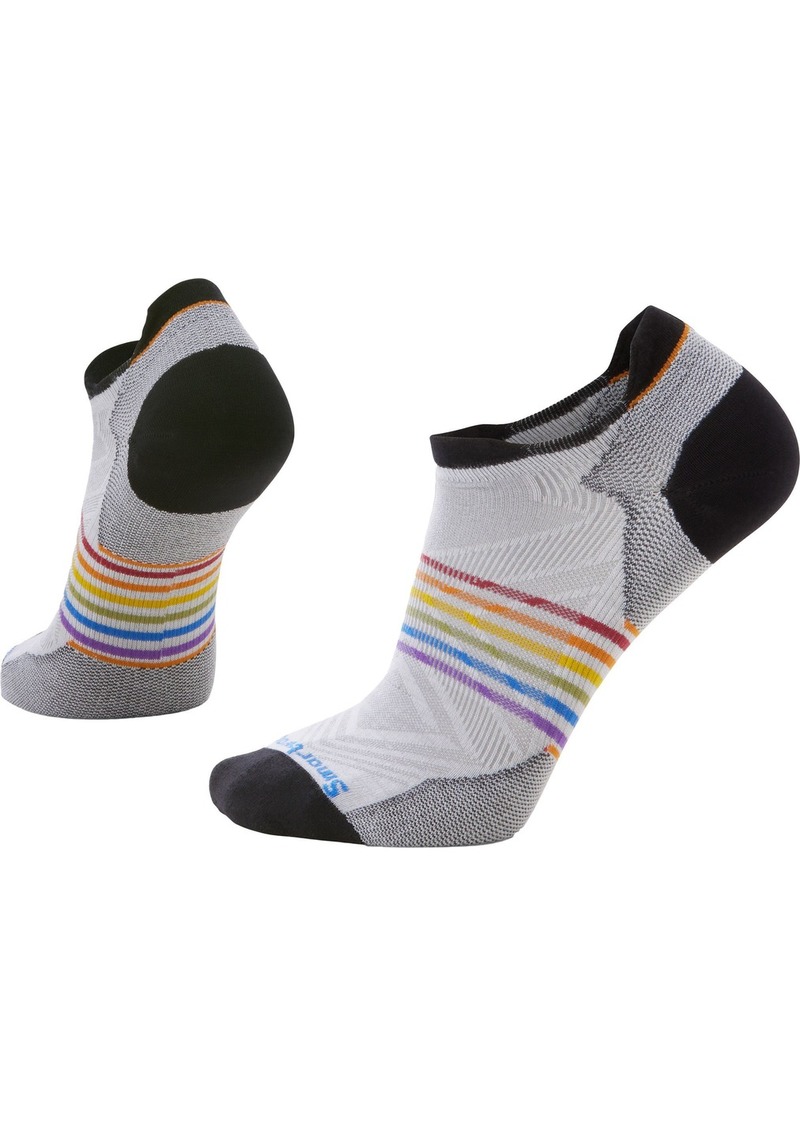 Smartwool Run Zero Cushion Pride Rainbow Low Ankle Socks, Men's, XL, White