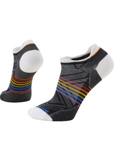 Smartwool Run Zero Cushion Pride Rainbow Low Ankle Socks, Men's, XL, Black | Father's Day Gift Idea