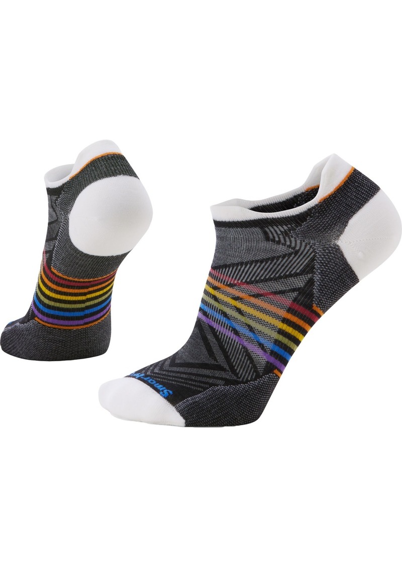 Smartwool Run Zero Cushion Pride Rainbow Low Ankle Socks, Men's, Small, Black | Father's Day Gift Idea