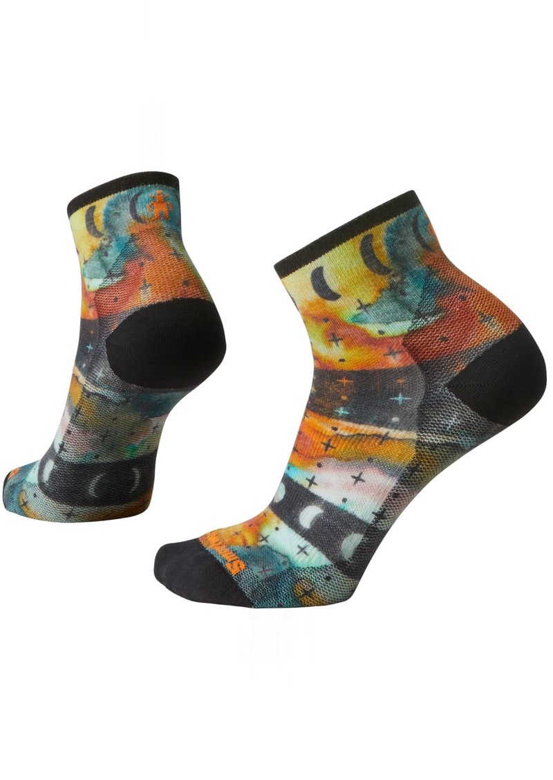 Smartwool Women's Bike Zero Cushion Celestial Printed Ankle Sock, Large, Multi | Father's Day Gift Idea