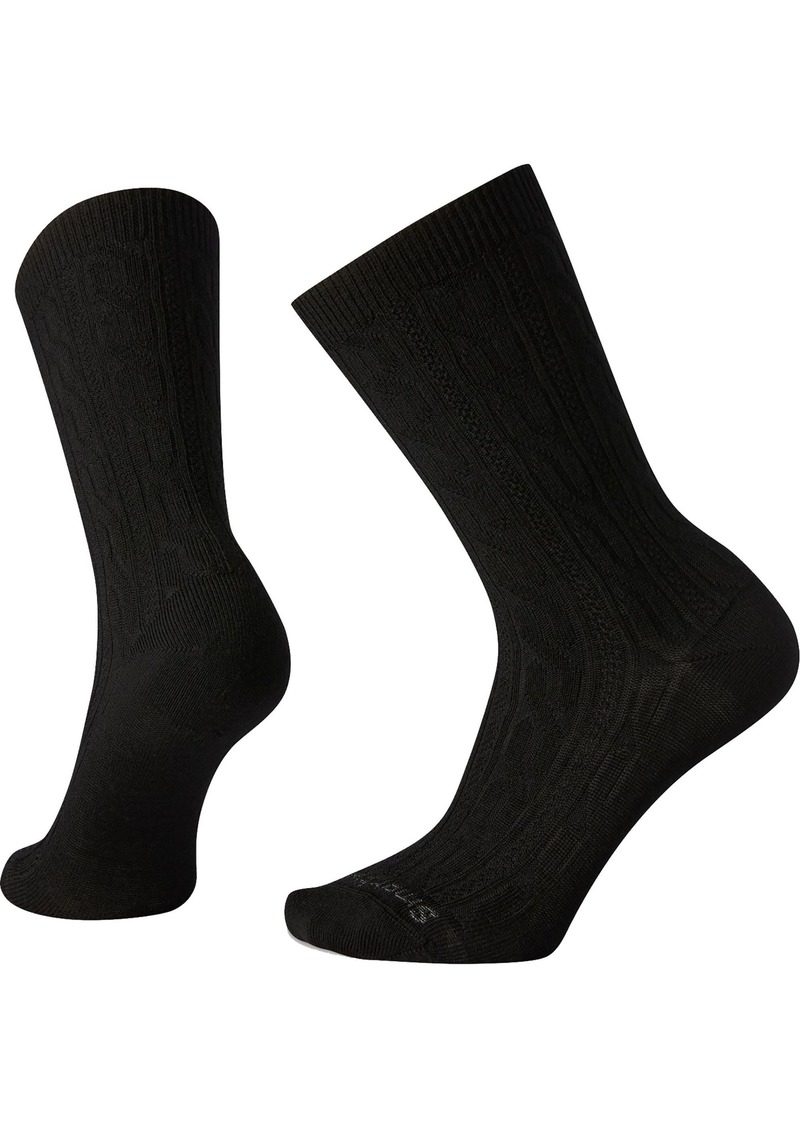 Smartwool Women's Everyday Cable Crew Socks, Medium, Black | Father's Day Gift Idea