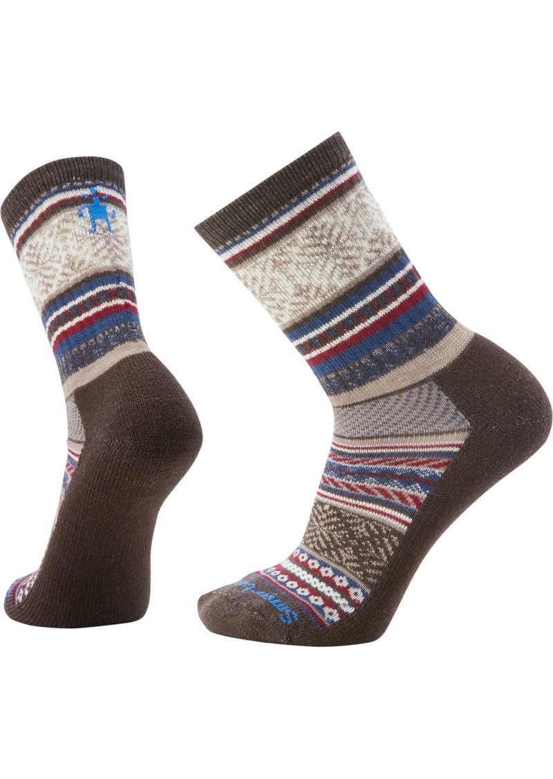 Smartwool Women's Everyday Fair Isle Sweater Light Cushion Crew Socks, Large, Tan