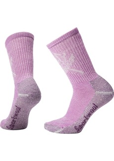 Smartwool Women's Hike Classic Edition Light Cushion Leaf Pattern Crew Socks, Small, Pink