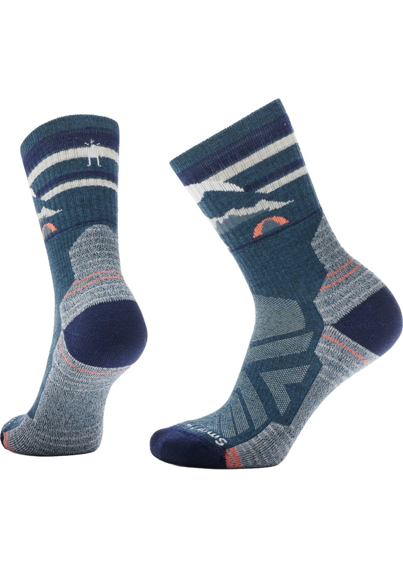 SmartWool Women's Hike Light Cushion Mountain Moon Crew Socks, Medium, Blue